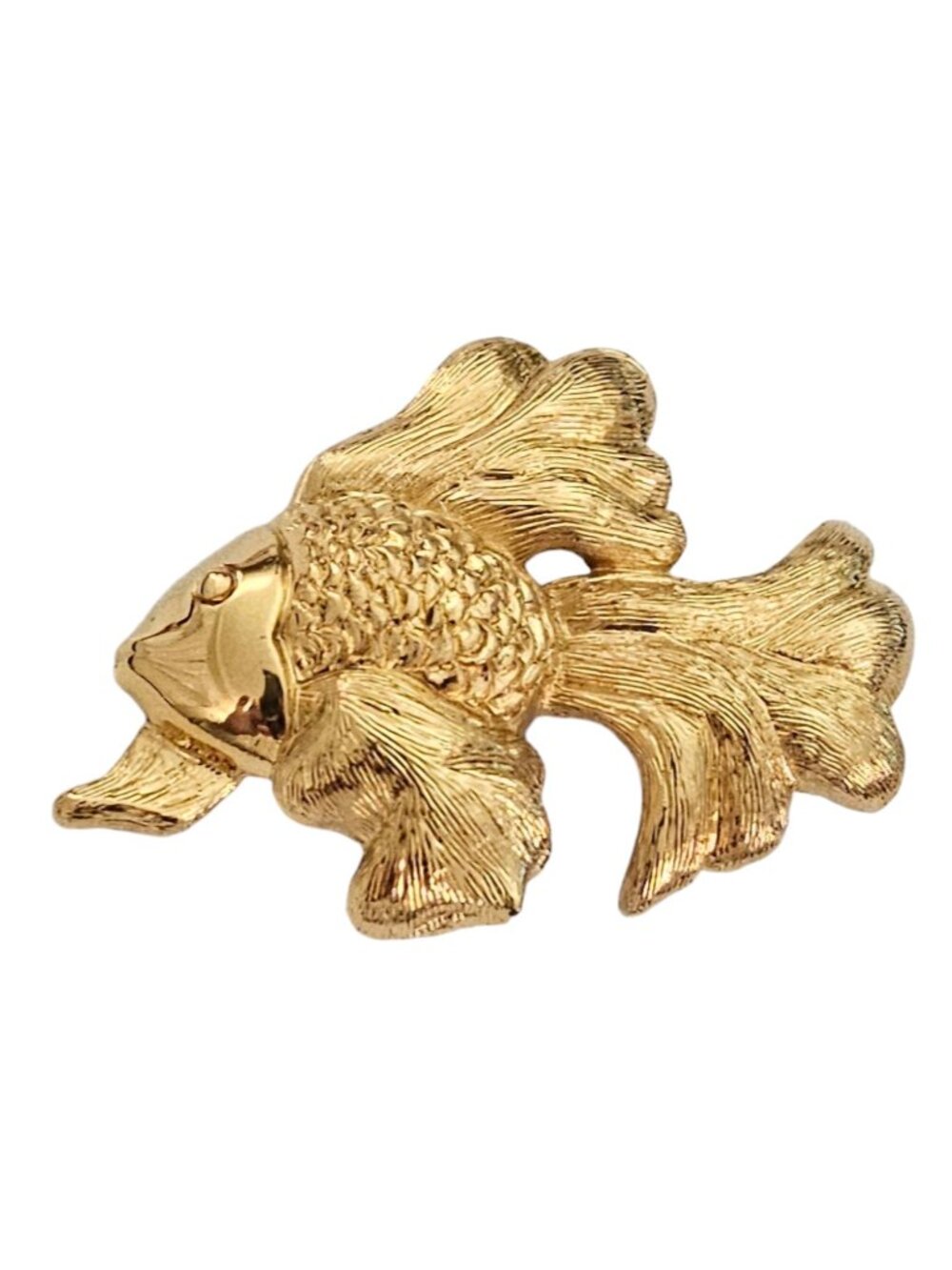 Napier Vintage Gold Tone Angel Gold Fish Brooch Pin, Signed L623